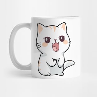 happy cat meowing Mug